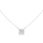 Gold Jewelry DDPO-007, Princess center stone, White Gold, view 4