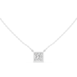 Gold Jewelry DDPO-007, Princess center stone, White Gold, view 4