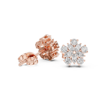 Gold Earrings AGDER-311, Rose Gold, view 1