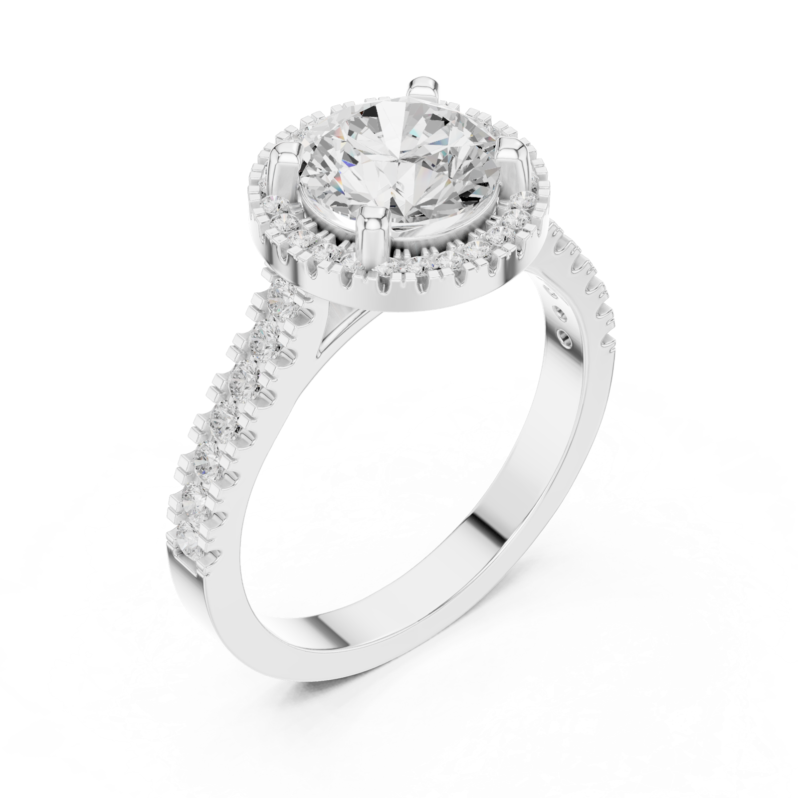 Gold Ring DDLR-345, White Gold, view 2