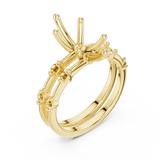 Gold Ring DDLR-441, Marquise center stone, Yellow Gold, view 2