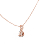 Gold Jewelry DDPO-009, Pear center stone, Rose Gold, view 2