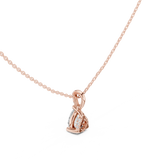 Gold Jewelry DDPO-009, Pear center stone, Rose Gold, view 2