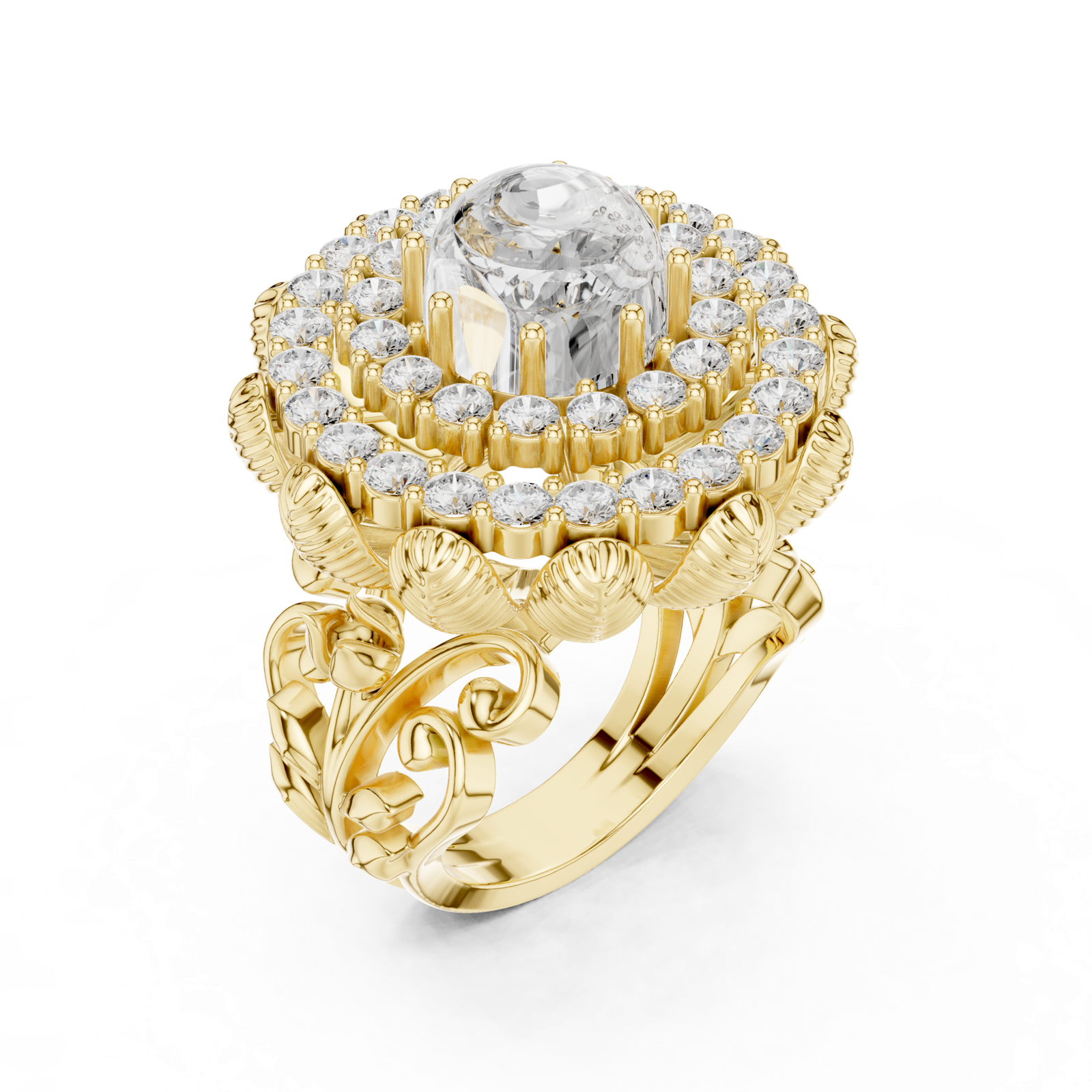 Gold Ring DDLR-752, Yellow Gold, view 2