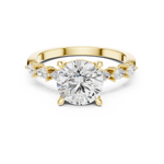 Gold Ring DDLR-168, Round center stone, Yellow Gold, view 4