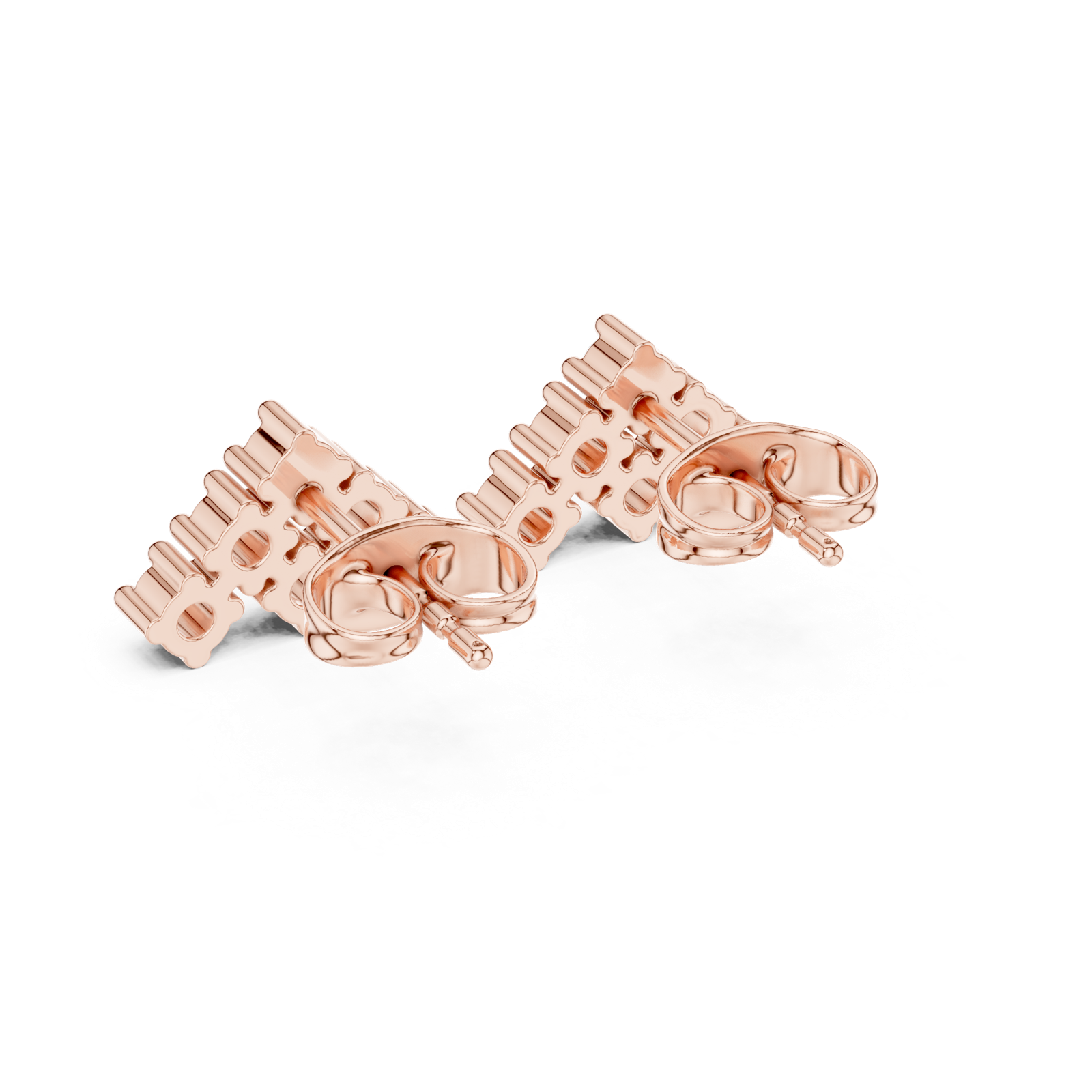 Gold Earrings 9-10065E, Rose Gold, view 3