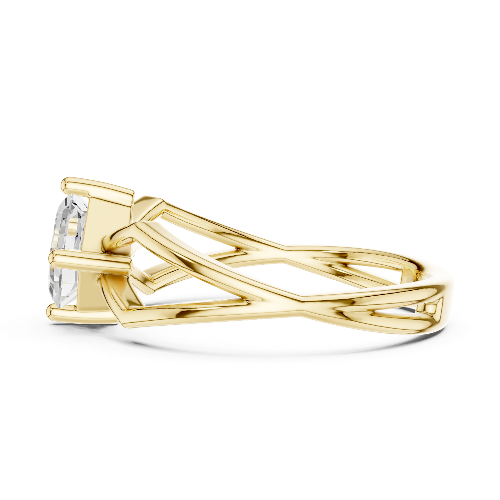 Gold Ring DDLR-522, Yellow Gold, view 3