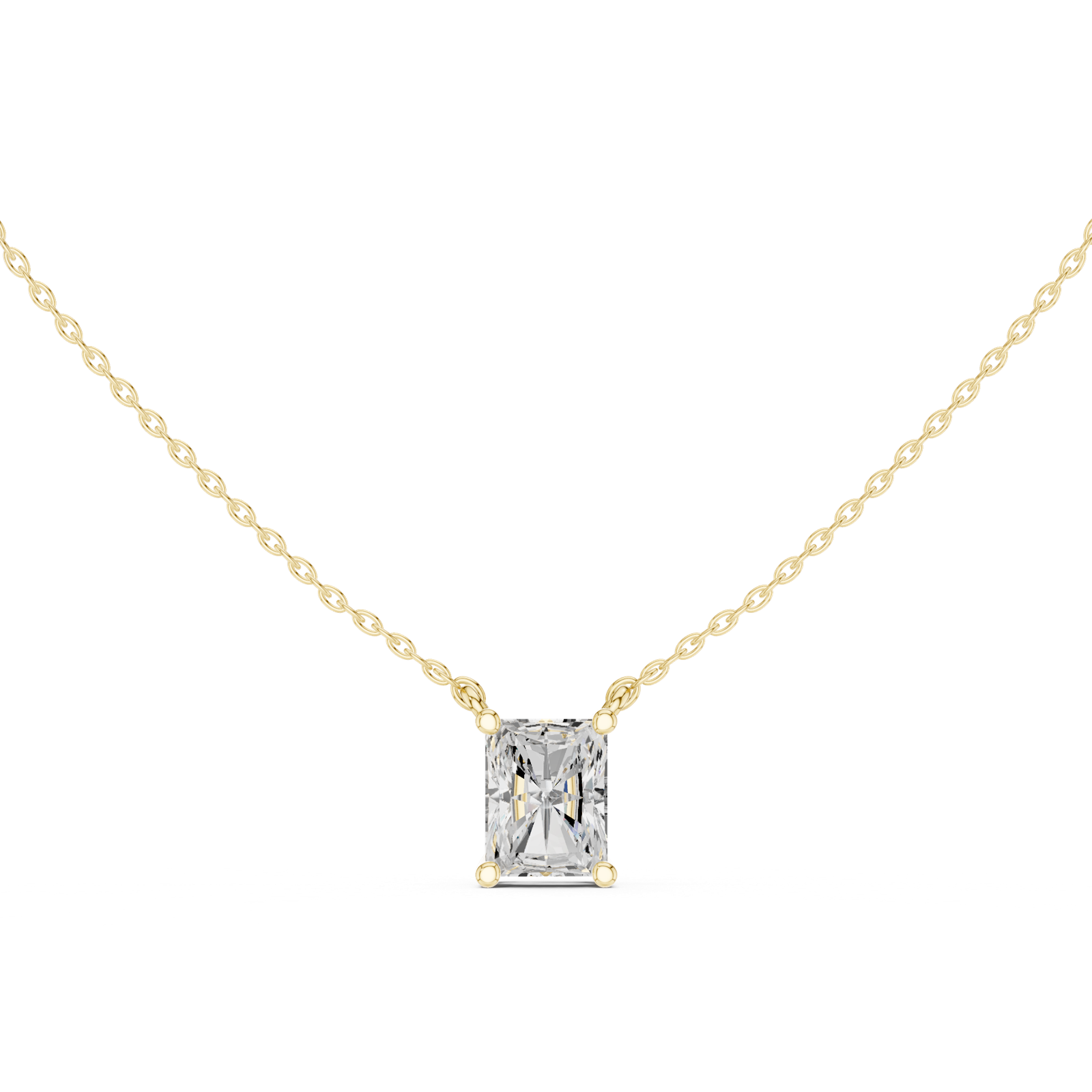 Gold Jewelry DDPO-001, Radiant center stone, Yellow Gold, view 4