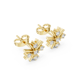 Gold Earrings 9-10002E, Yellow Gold, view 2
