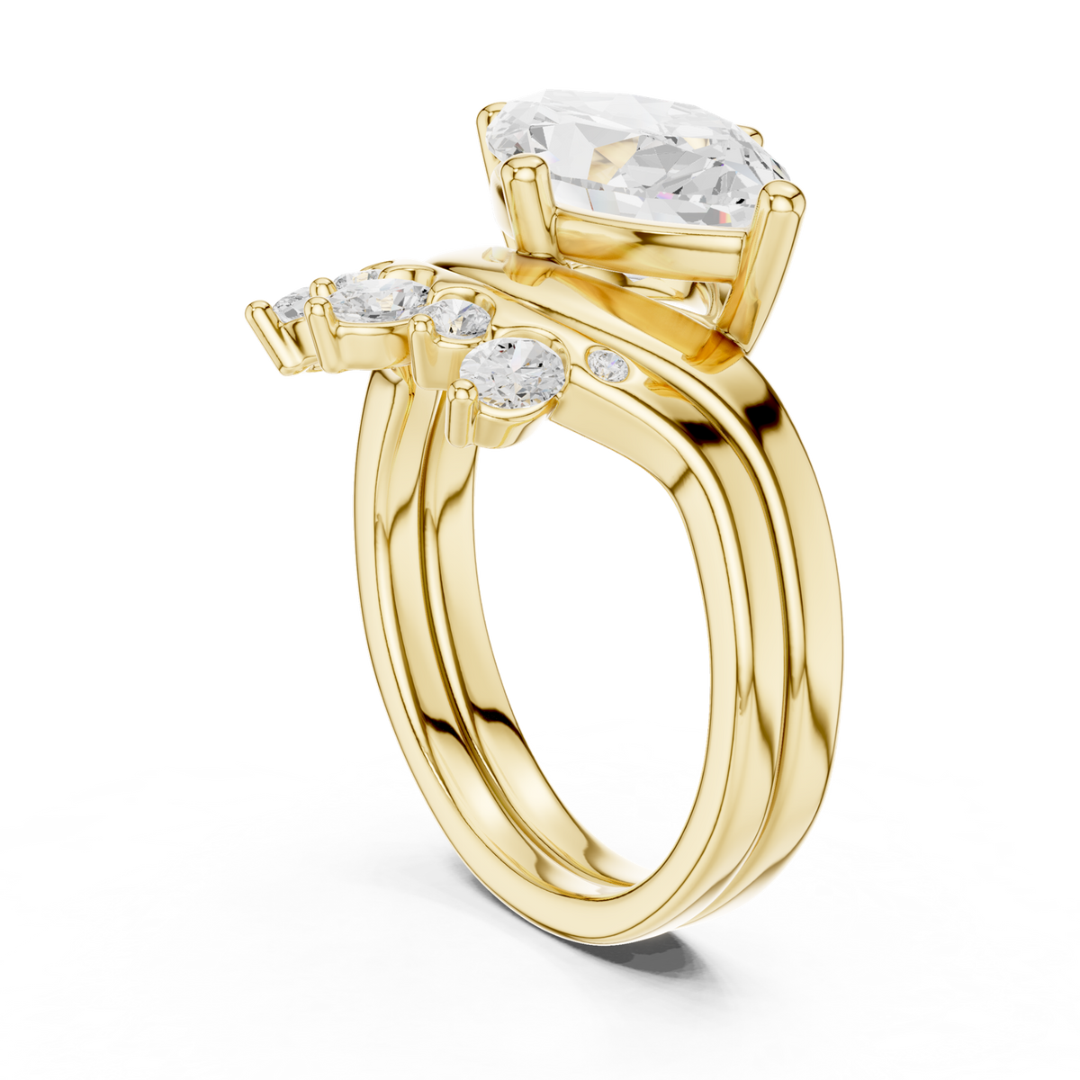 14K Solid Gold Lab Diamond Solitaire Ring, Yellow Gold, view 1