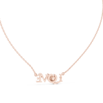 14K Solid Gold Lab Diamond Pendant Necklace, Rose Gold, view 4