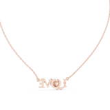 14K Solid Gold Lab Diamond Pendant Necklace, Rose Gold, view 4