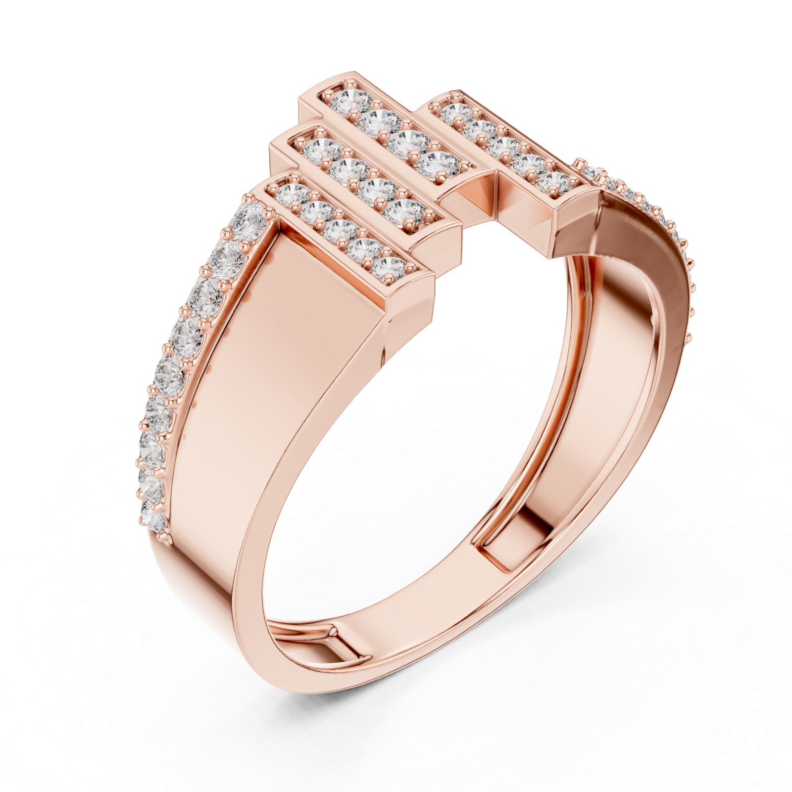 Gold Ring LR-01 (28), Rose Gold, view 2