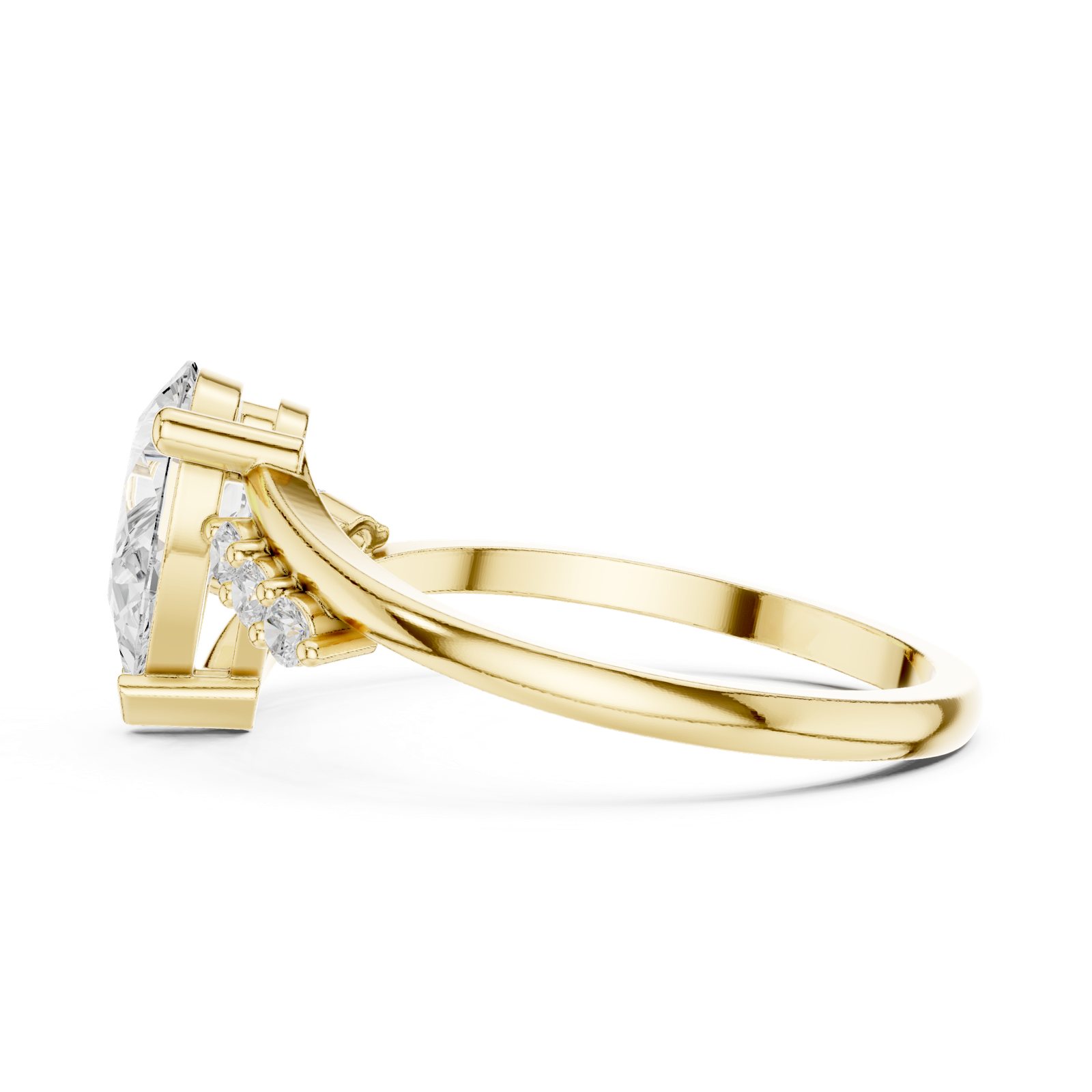 Gold Ring HLR-255, Yellow Gold, view 3