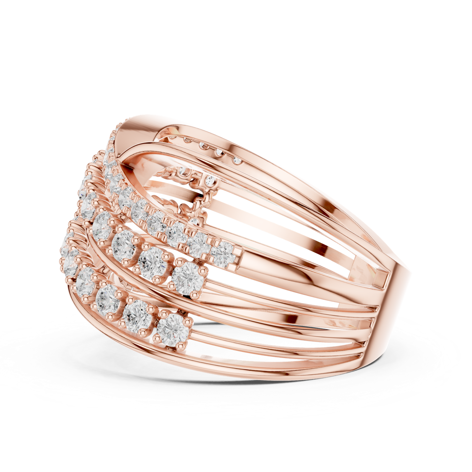 Gold Ring DDLR-820, Rose Gold, view 3
