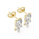 14K Solid Gold Lab Diamond Drop Earrings, Yellow Gold, view 2