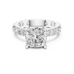 Gold Jewelry, Cushion center stone, White Gold, view 4