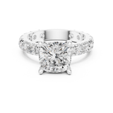 Gold Jewelry, Cushion center stone, White Gold, view 4