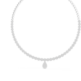 14K Solid Gold Lab Diamond Tennis Necklace, White Gold, view 2
