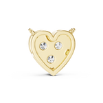 14K Solid Gold Lab Diamond Heart Pendant Necklace, Yellow Gold
