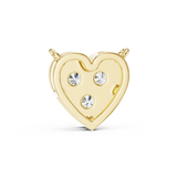14K Solid Gold Lab Diamond Heart Pendant Necklace, Yellow Gold