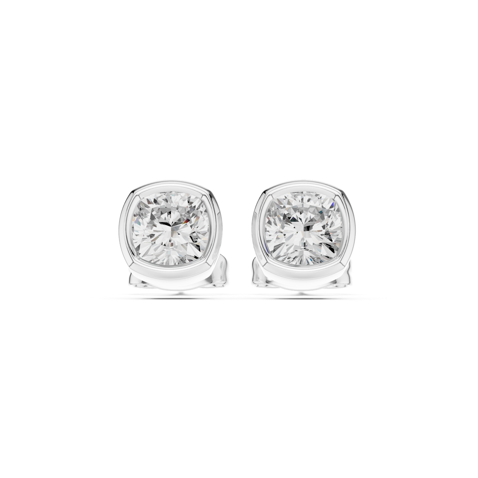 Gold Jewelry, Cushion center stone, White Gold, view 4