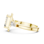 Gold Ring, Emerald center stone, Yellow Gold, view 3