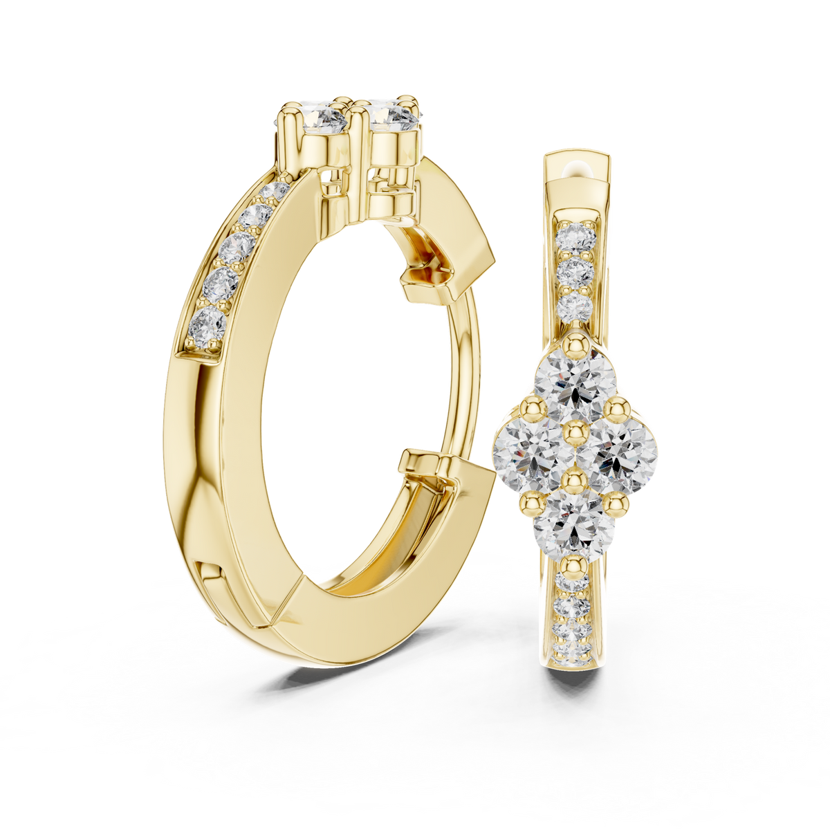 Gold Earrings L03-1, Yellow Gold, view 1