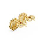 Gold Earrings AGDER-358, Yellow Gold, view 2