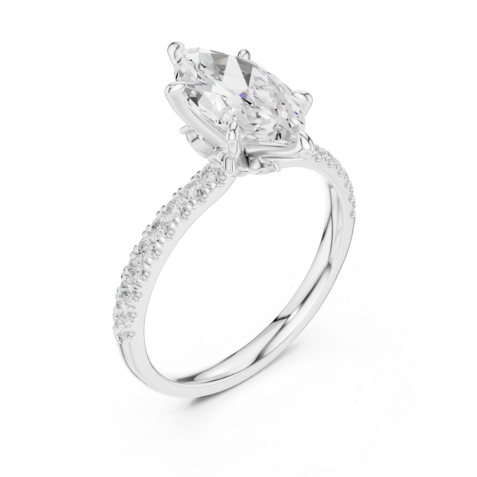 Gold Ring DDLR-256, White Gold, view 2