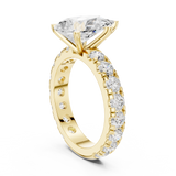 Gold Jewelry L35-63, Pear center stone, Yellow Gold, view 1