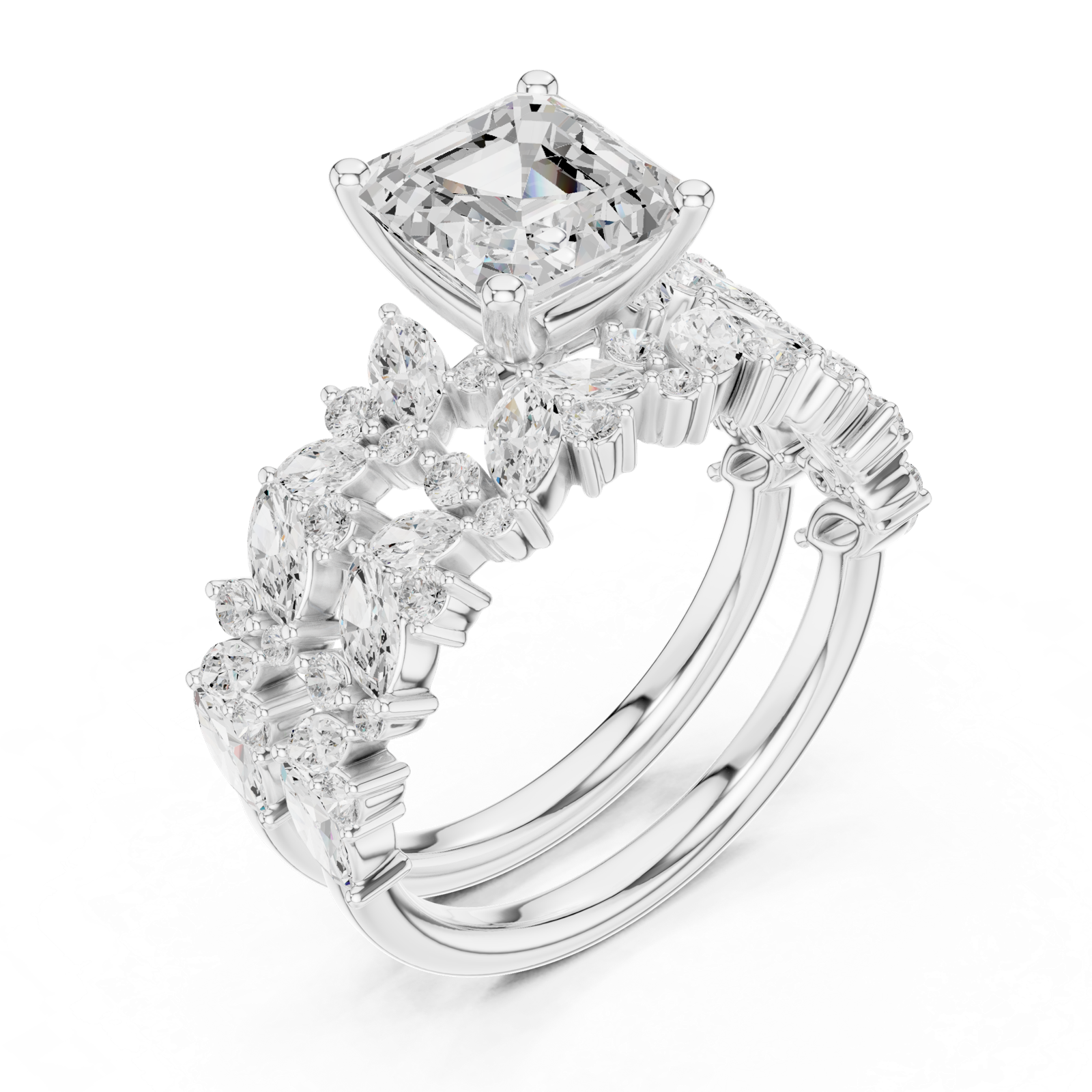 Gold Ring DDLR-940, White Gold, view 2