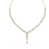 14K Solid Gold Lab Diamond Tennis Necklace, Yellow Gold, view 2