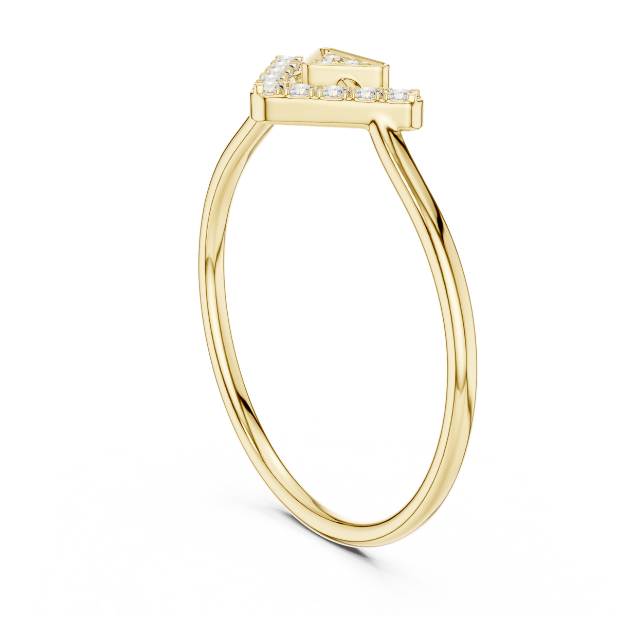 14K Solid Gold Lab Diamond Cluster Ring, Yellow Gold, view 1
