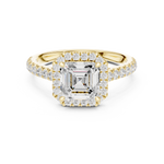 Gold Ring DDLR-118, Asscher center stone, Yellow Gold, view 4