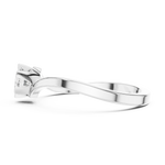 14K Solid Gold Lab Diamond Crossover Ring, White Gold, view 3