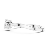 14K Solid Gold Lab Diamond Crossover Ring, White Gold, view 3