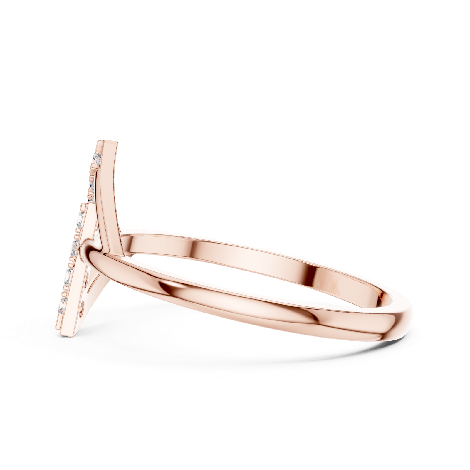 Gold Ring HLR-230, Rose Gold, view 3