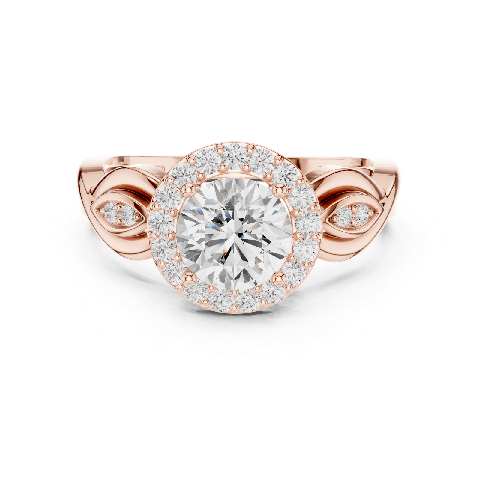 Gold Ring DDLR-821, Rose Gold, view 4