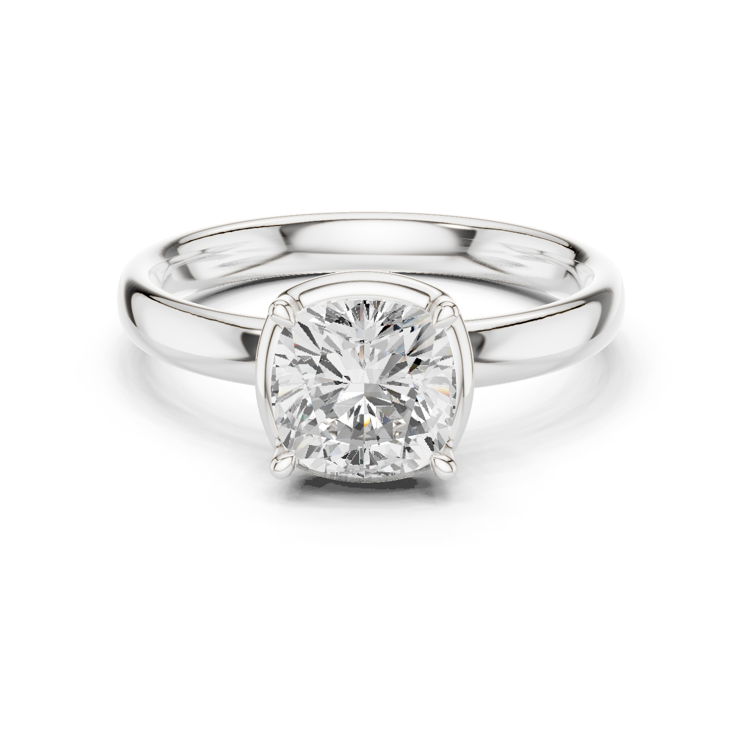 Gold Jewelry, Cushion center stone, White Gold