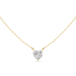 Gold Jewelry DDPO-001, Heart center stone, Yellow Gold, view 4