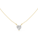 Gold Jewelry DDPO-001, Heart center stone, Yellow Gold, view 4