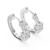 Gold Earrings L02-483, White Gold, view 2