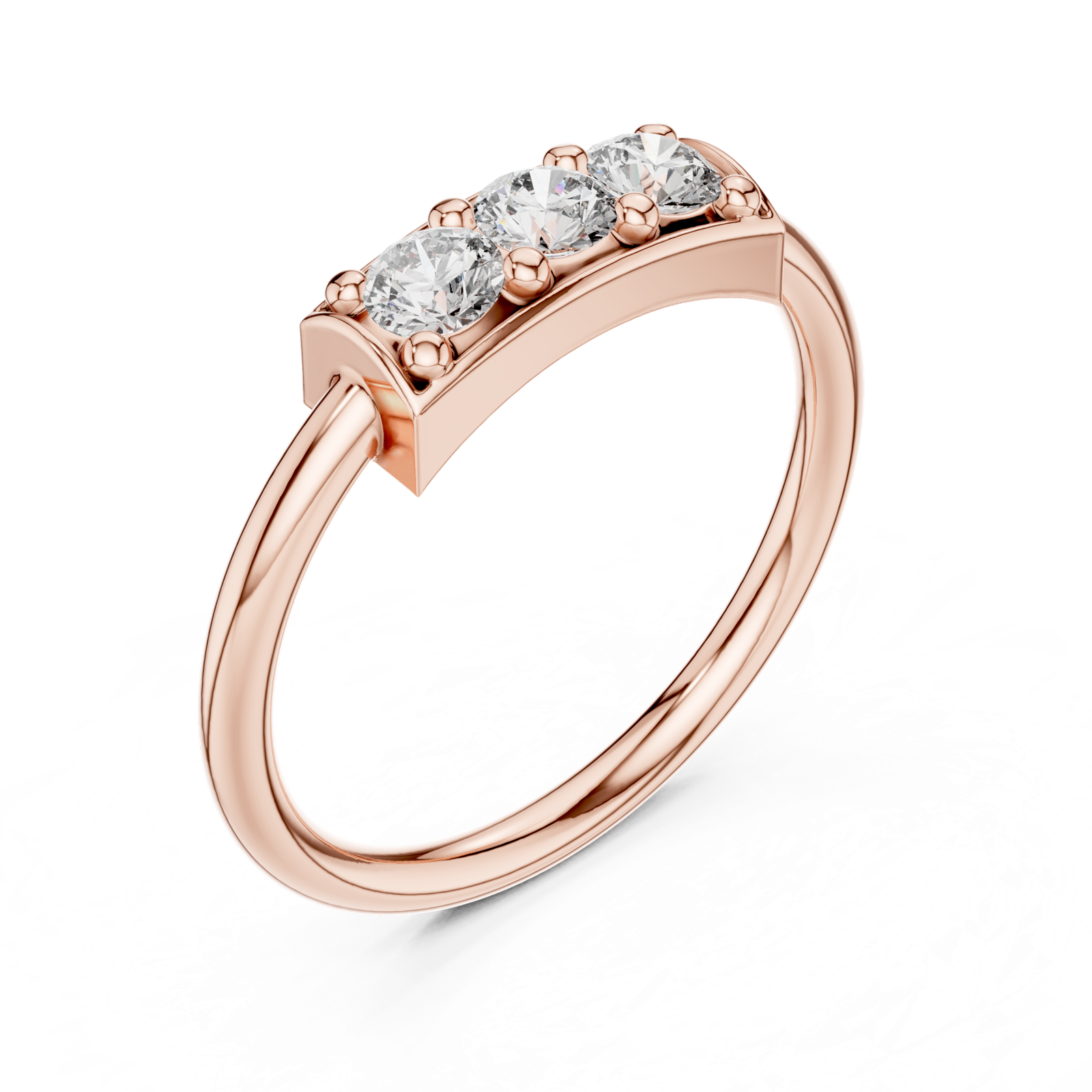 Gold Ring L28-16, Rose Gold, view 2