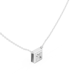 Gold Jewelry DDPO-007, Princess center stone, White Gold, view 2
