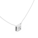 Gold Jewelry DDPO-007, Princess center stone, White Gold, view 2