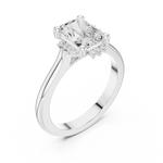 Gold Jewelry L35-123, Radiant center stone, White Gold, view 2