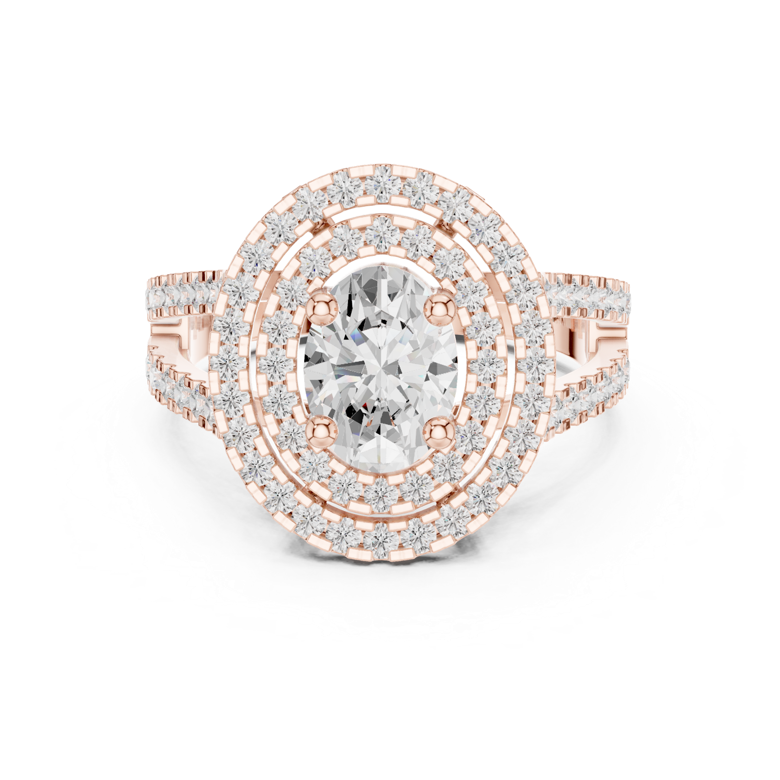 Gold Ring DDLR-348, Rose Gold, view 4