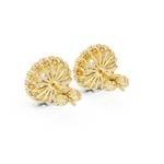 14K Solid Gold Lab Diamond Halo Earrings, Yellow Gold, view 3