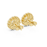 14K Solid Gold Lab Diamond Halo Earrings, Yellow Gold, view 3